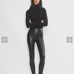 Aritzia Daria Pant by Wilfred Free Faux Leather Leggings- Light Brown/Dark Beige